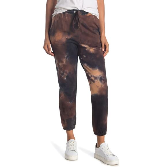 HYFVE NEW $75 Drawstring Waist Tie Dye Sweatpants in Brown Multi Medium - Picture 1 of 3